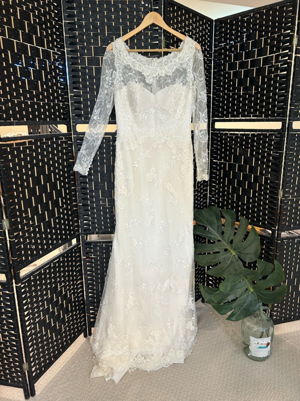 BHLDN Long Sleeve Lace Ivory Wedding Dress